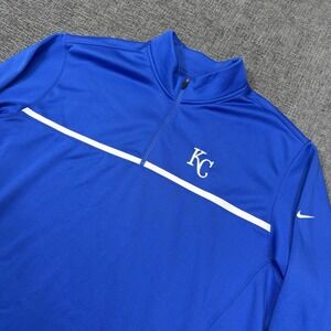 Kansas City Royals Pullover Men's XXL Blue Nike Long Sleeve 1/4 Zip Jacket MLB